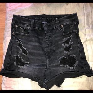 American Eagle black high waisted shorts